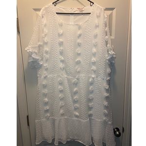 White Pom Pom Dress
